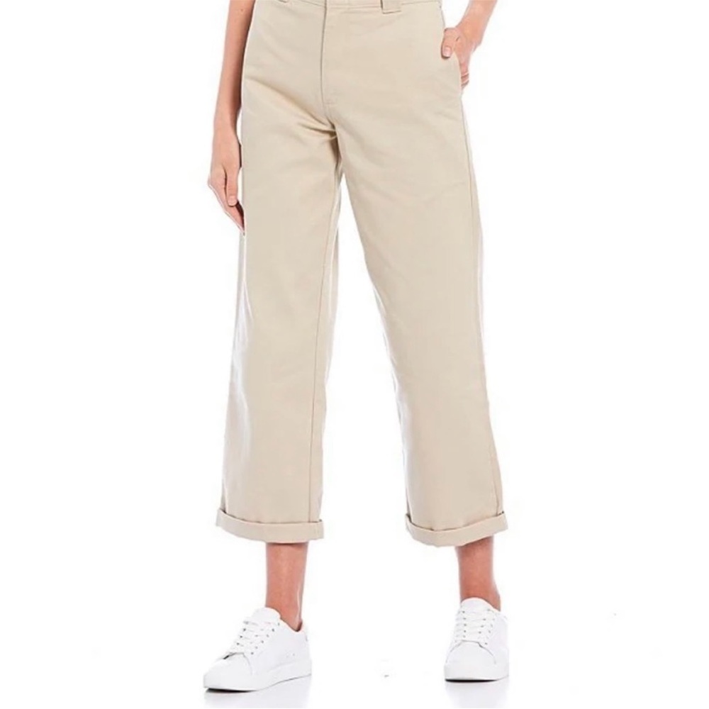Dickies Worker Crop Roll Hem Pants Khaki Beige 9/29 women’s